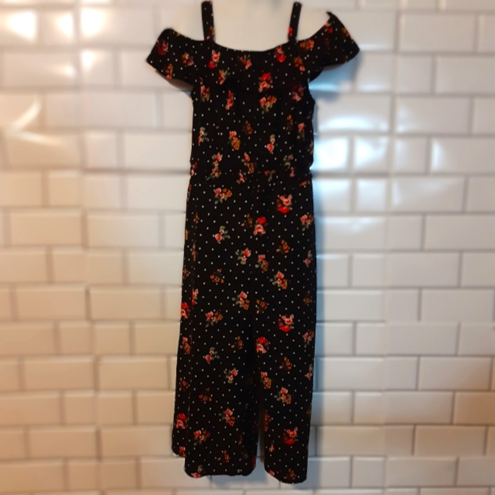 Girls floral print romper